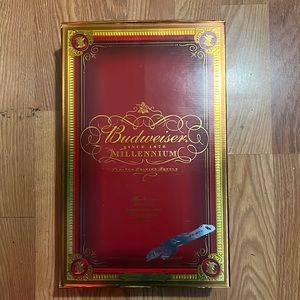 Budweiser millennium limited edition bottle W/ vintage rare record sign.